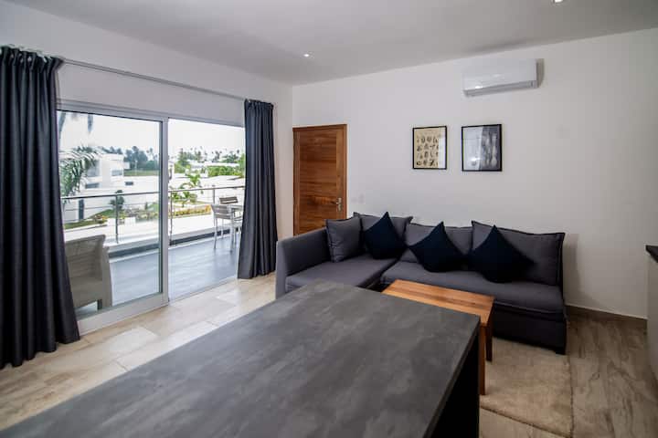 New/4pax/beach W-distance/pool/ac/smarttv - Las Terrenas