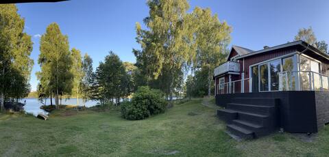 House by a lake on its own peninsula