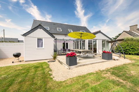 a chalet by the sea