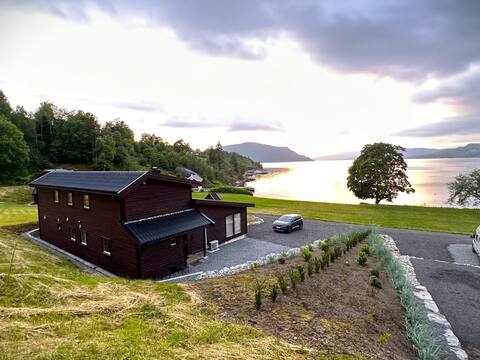 Pool indoor, beach and fjord