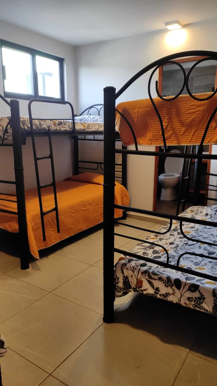 5号房

温馨、明亮，配备独立卫生间。 