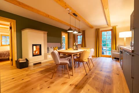 Organic apartment/sauna use/fireplace, in the Wiesengrund