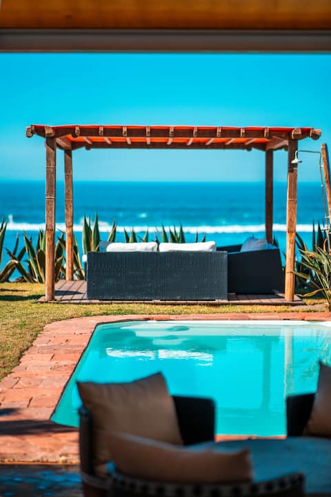 Exclusive Beachfront Villa in Skhirate with Pool