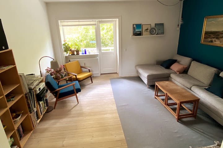 Дневната соба. Каучот може да се направи кревет од 160 см