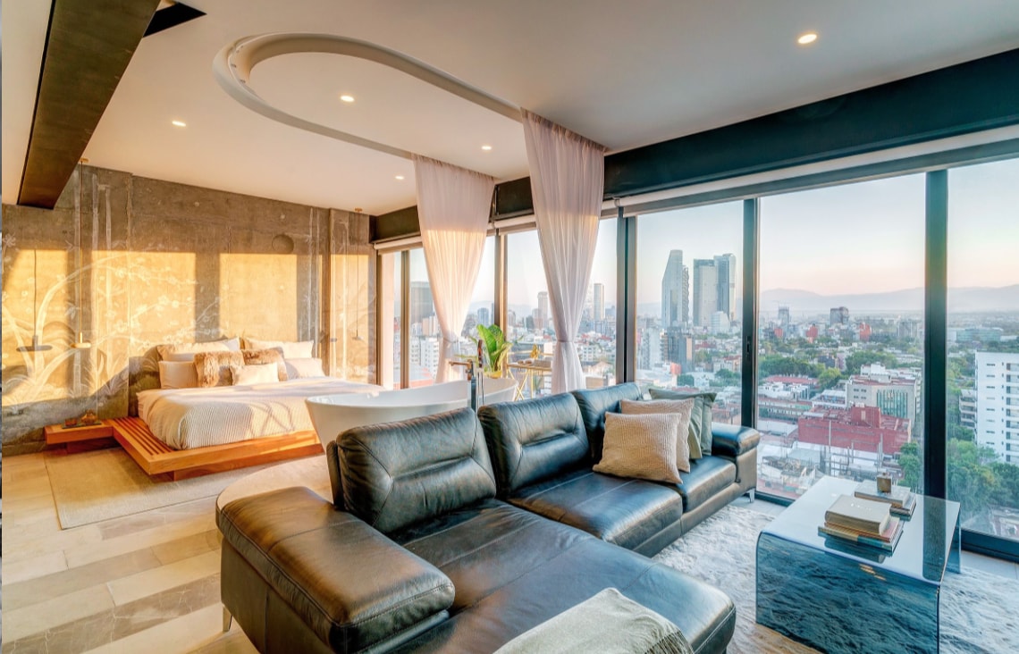 Anuncio de Airbnb popular: Beautiful Views – Exclusive Studio in CDMX en Verónica Anzures