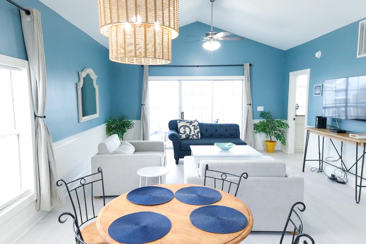 Living room and dining area combo view