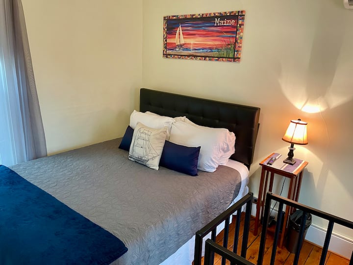 "Above Deck" Lofted bedroom with Queen bed.