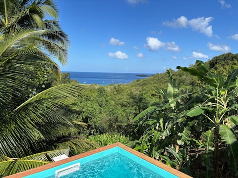 5 min from Malendure Sea view and private pool