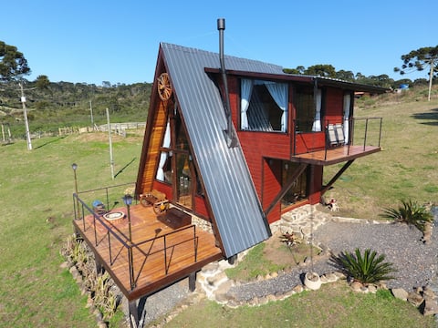 A-frame chalet with a view of the Sea of Clouds