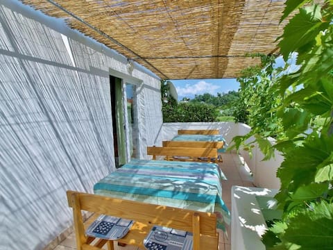 Top performing Airbnb: Spacious 3-room app with terrace and a garden view in Općina Lopar