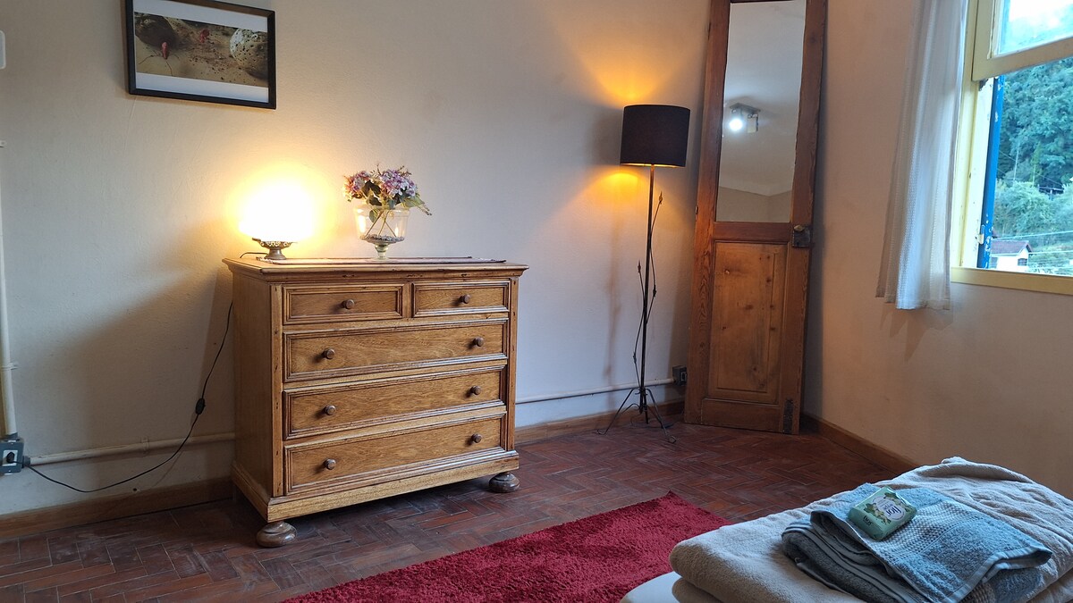 Dy krevate tek me tavolinë pranë krevatit, komodinë me sirtarë dhe pasqyrë.
Ne ofrojmë çarçafë, jastëkë me jastëkë, batanije, peshqirë banje dhe  fytyrë dhe sapun.