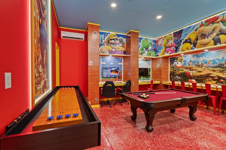 9BD, Themed, Movie theater, Mario Bros Game Room - Houses for Rent in ...
