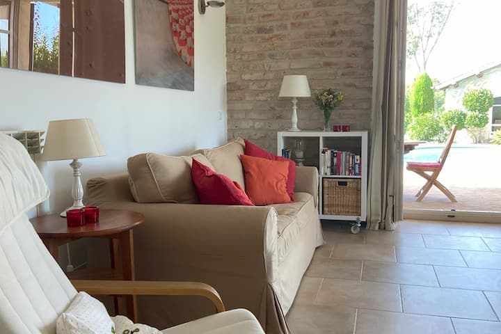 Obývacia izba s francúzskou terasou