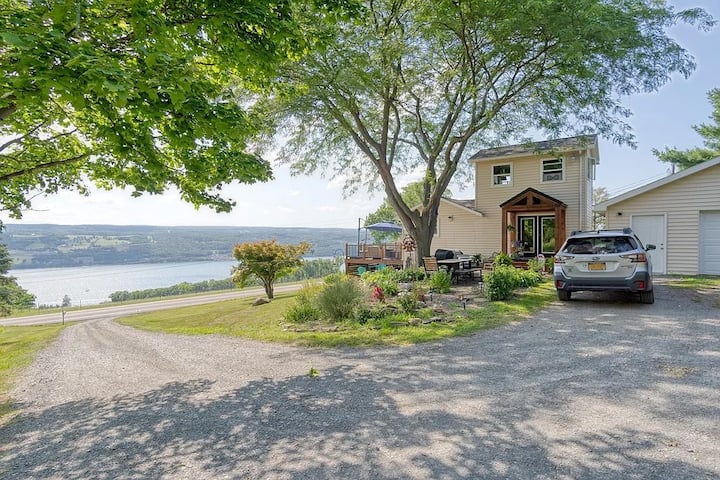 The back deck at Seneca Lake View overlooking Seneca Lake