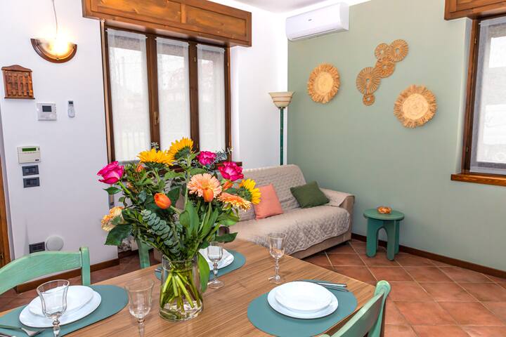 sala de estar con zona de cocina totalmente equipada con electrodomésticos, sofá cama, mesa para seis personas , TV , aire acondicionado 
sala de estar con zona de cocina totalmente equipada con electrodomésticos, sofá cama, mesa para seis televisores, aire acondicionado