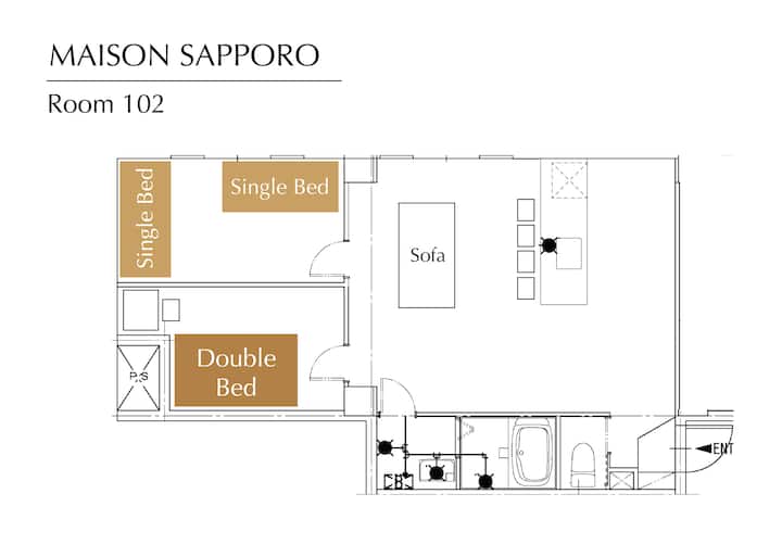 Maison Sapporo Room 102 / Parking Space On Request - Sapporo