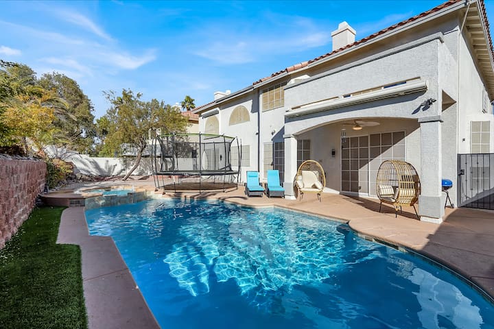Luxe 5BR Home w/ Pool, BBQ, EV Charger Near Strip!