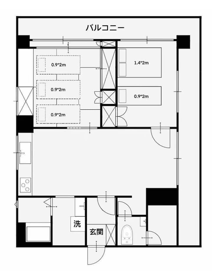 601fam Apt3min Uenoto Ginza/shinjukukitchen*lift - Ginza