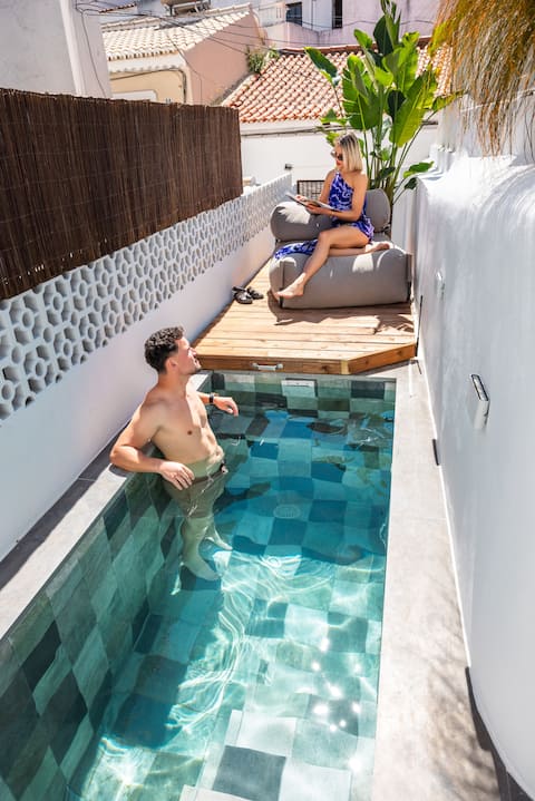 City oasis near sea with jacuzzi and plunge pool