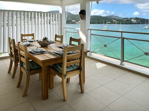 Apartment, sea view, in front of the beach, Trois Ilets