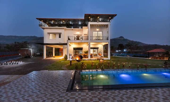 Deckhouse 47: 3br Pool Villa W/ Bbq & Bonfire - Karjat
