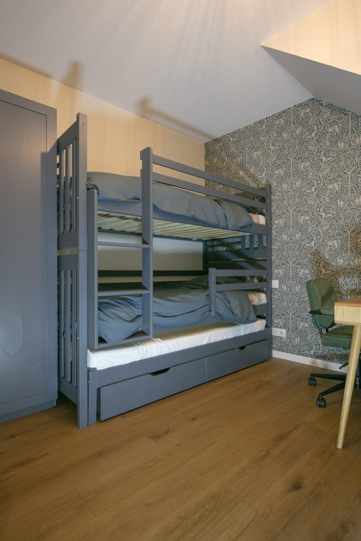 Lits 90 x200 (2 couchages, un troisième sur demande uniquement)