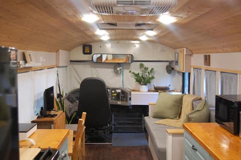 Popular Airbnb listing: Cozy School Bus * City Glamping in Murray Hill