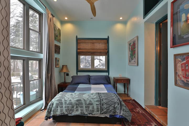 Bedroom one with queen bed
