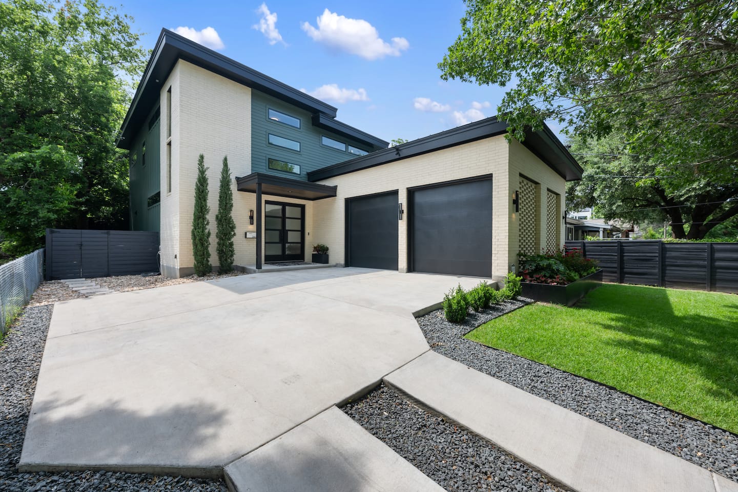 Modern house exterior in South Austin