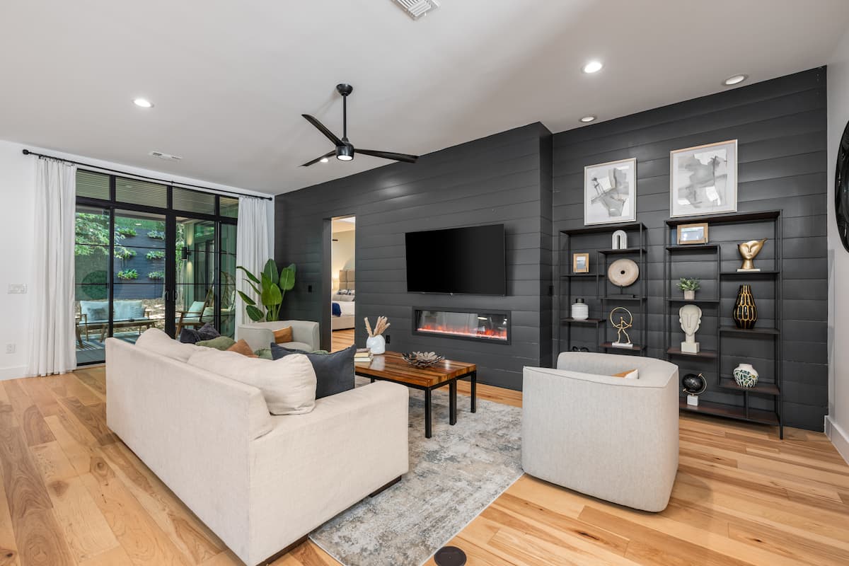 Living room with media wall