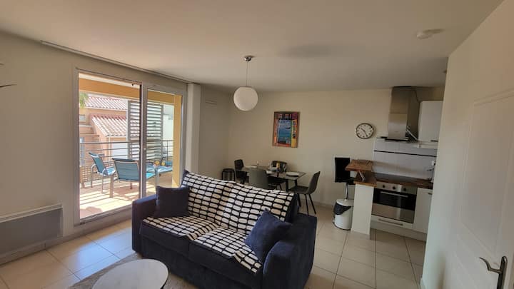T2 Avec Parking, Terrasse, Climatisation, Piscine - Collioure