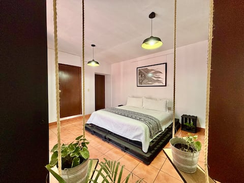 Comfortable room with balcony and views