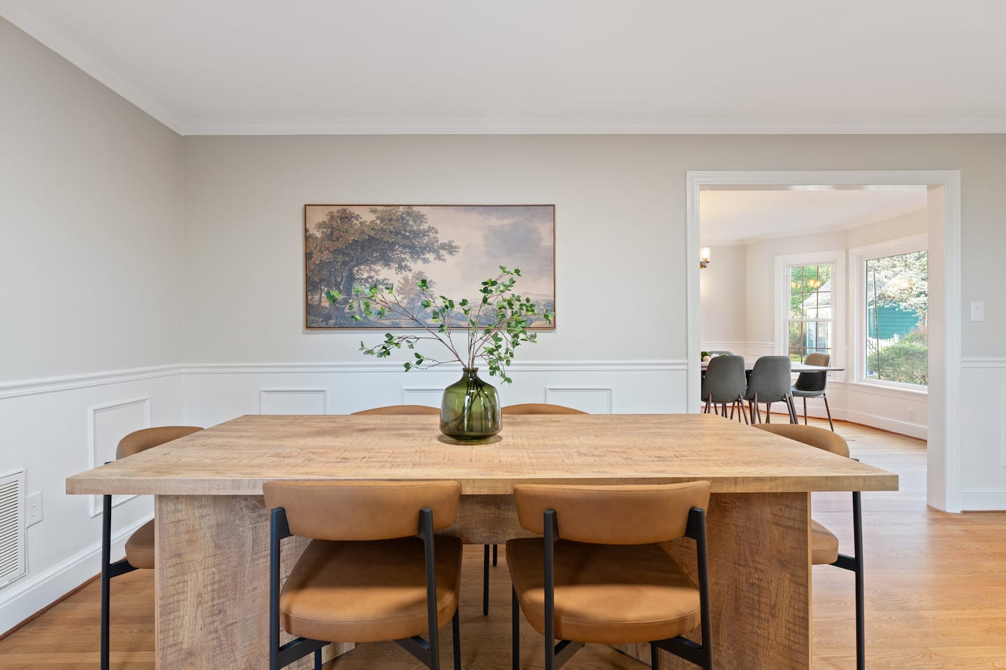 Dining table with wood chairs
