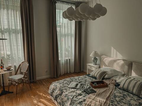 Top Airbnb: Center, air conditioning, parking outside the door, FlixBus 10 minutes in Szczecin