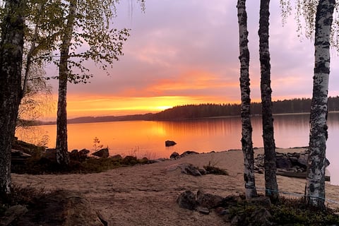 Villa on Lake Saimaa, private beach.