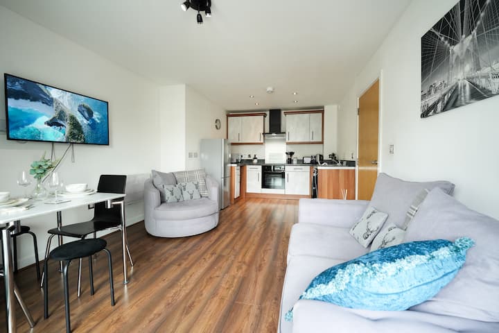 Stylish 1-bedroom Apartment Sleeps 4 - Swansea