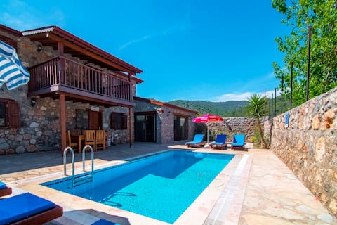 Stone Villa with Private Pool in Kayaköy