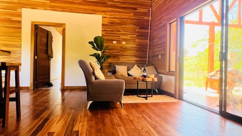 Modern wooden house in the countryside