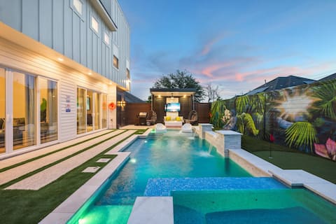 "Bali in Houston"/5 miles to FIFA&Rodeo/8Br&8Bath