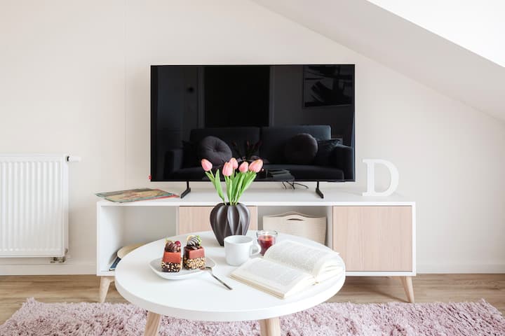 1bdr Apt W/ Terrace, Ac, Workspace & Netflix - Prag