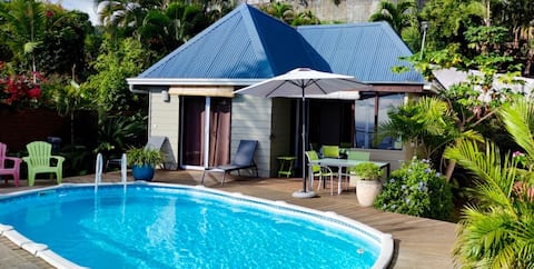 Charming bungalow Punaauia, dreamy view of Moorea