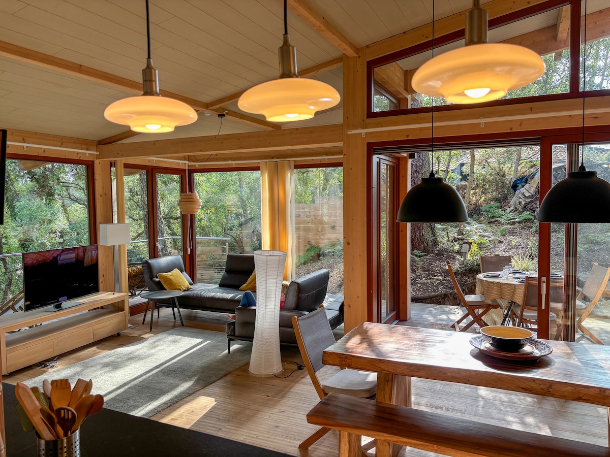 Airbnb performant: Eco-Chic Architect Villa: Glass Walls & Forest à Seignosse