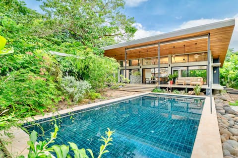 Modern Jungle Villa | Pool | 3 Min to the Beach