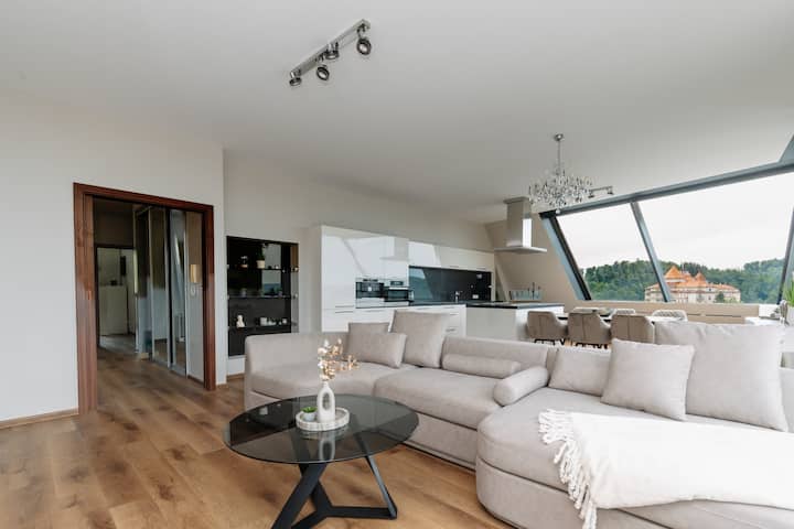 Penthouse With Panoramic Terrace & Sunset Views - Karlovy Vary