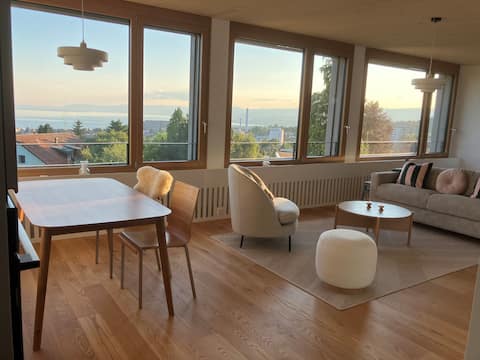 Successful Airbnb property: New loft with lake and garden views in Lausanne