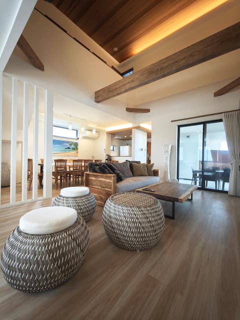 [Newly built 254 sqm] Retreat along the river with sea views, yoga room, ping pong room, sauna, jacu
