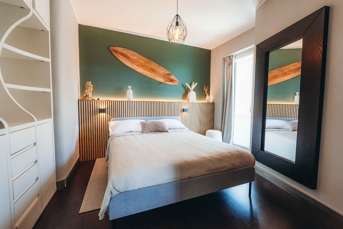 Druhá spálňa s matracom 160 x 200 cm, 55-palcovou inteligentnou televíziou a priamym prístupom na terasu