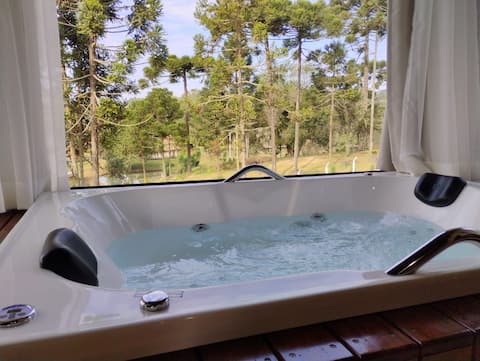 Airbnb em destaque: Cabin with fireplace and whirlpool em Campo Alegre