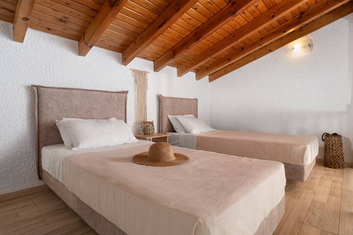 loft ouvert avec 2 lits simple - matelas botaniques