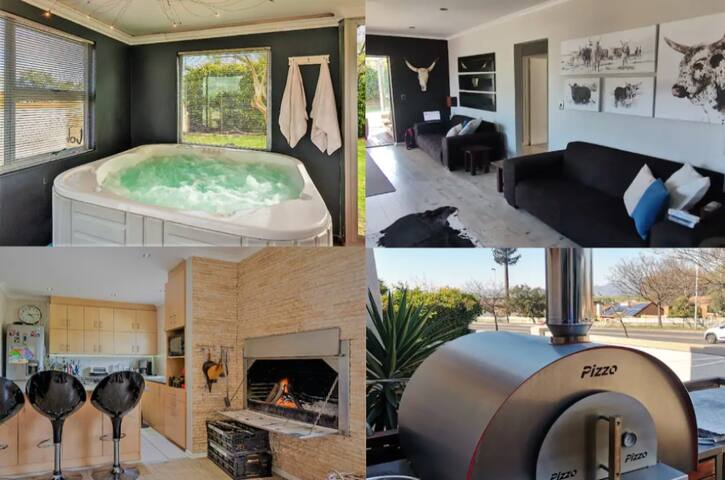 Modern home, great Wi-Fi, Jacuzzi & Pizza oven
